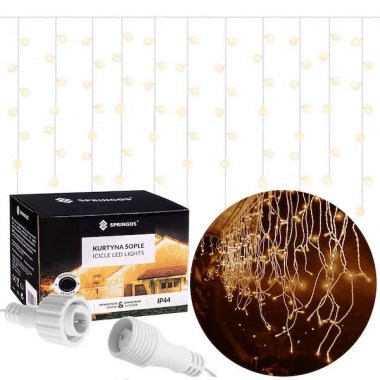 pol_pl_Kurtyna swietlna 200 led girlanda lampki wewnetrzno zewnetrzne sople cieply bialy 29770_1