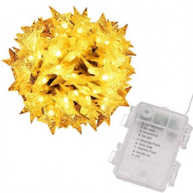 pol_pl_Lampki choinkowe 50 Led gwiazdki z programatorem na baterie bialy cieply 31665_1